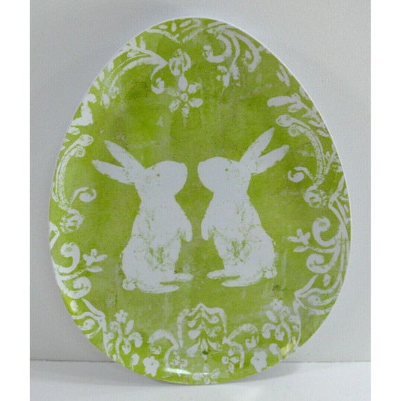 3 Rachel Ashwel The Prairie Melamine Egg Shaped Oval Spring Plates Set ashwell - Picture 4 of 5